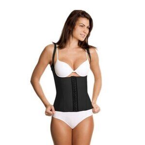 Squeem Magical Lingerie Miracle Vest Shaping Waist Trainer XS Black Open Bust